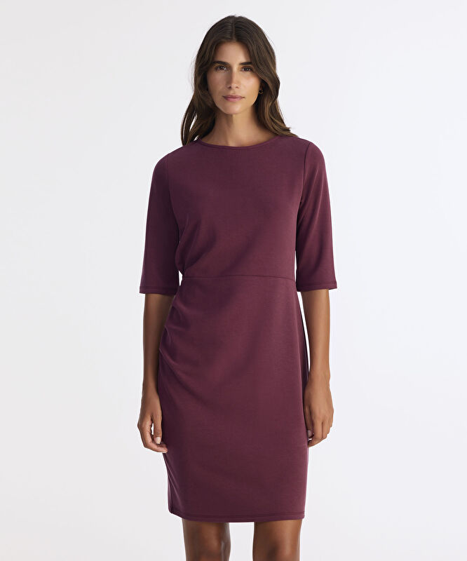 Drape Detaylı Kısa Elbise