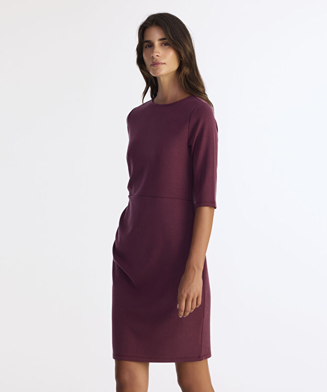 Drape Detaylı Kısa Elbise