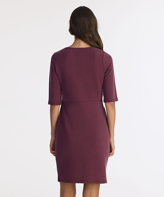 Drape Detaylı Kısa Elbise