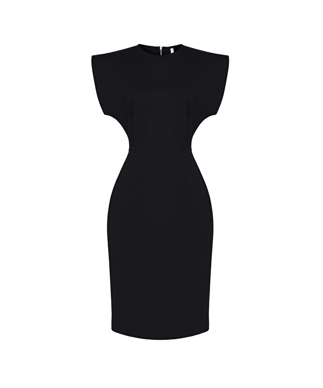 Dar Bisiklet Yaka Kolsuz Elbise