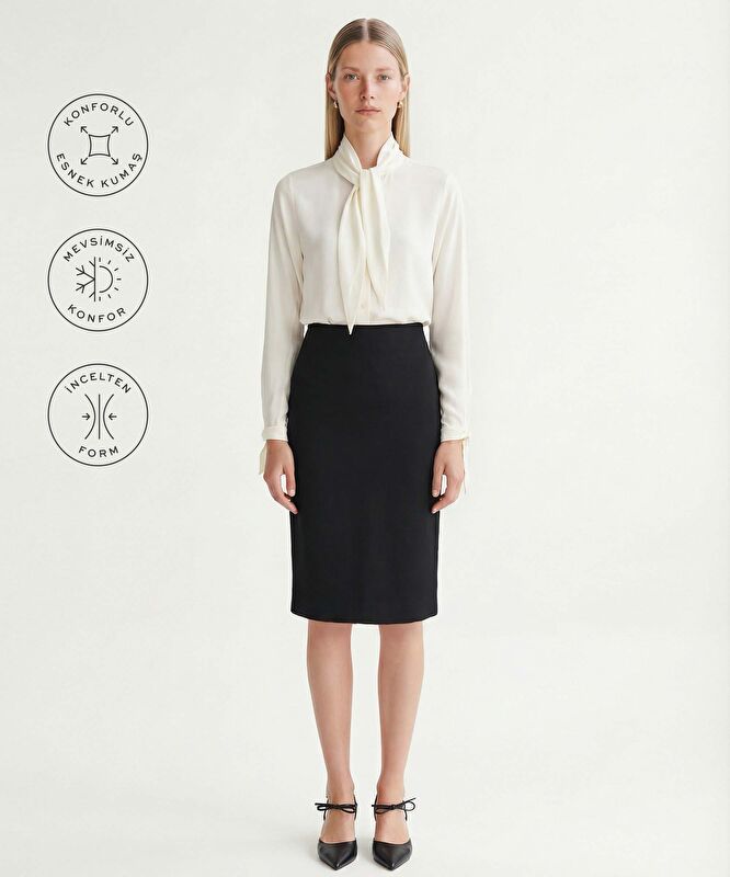 Kalem Yüksek Bel Etek