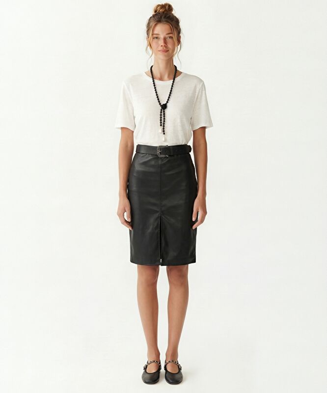 Kalem Yüksek Bel Etek