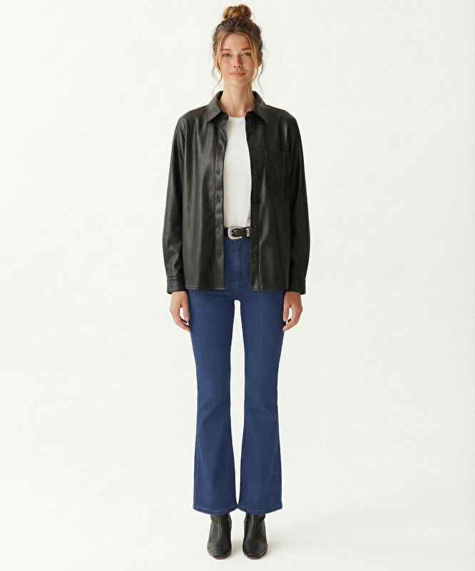 Boyfriend Gömlek Yaka Uzun Kol Gömlek