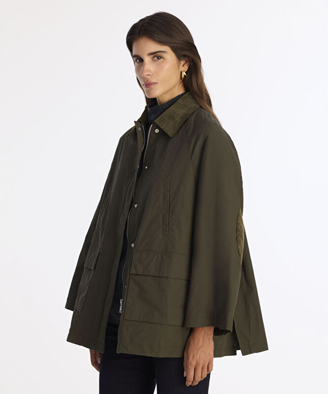 Geniş Gömlek Yaka Uzun Kol Mont