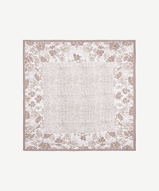 Çiçek Desenli İpek Fular