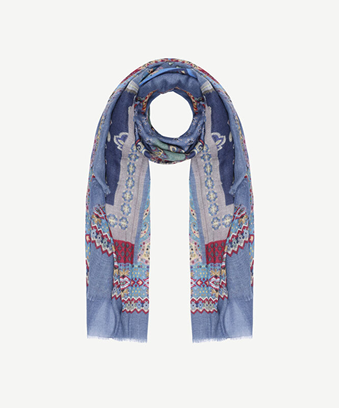 Etnik Desenli Yün Şal