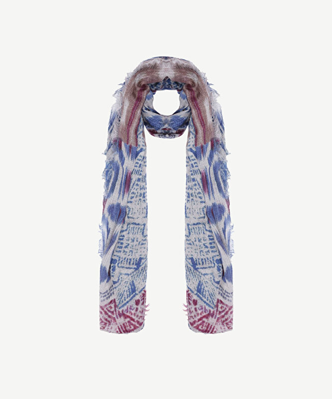 Karışık Desenli Yün Şal