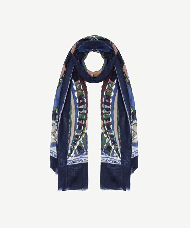 Nakış İşlemeli Yün Şal