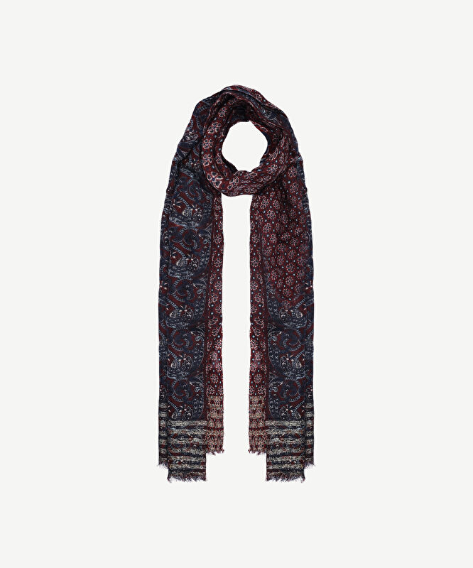 Karışık Desenli Yün Şal