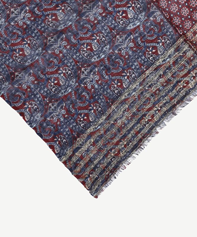 Karışık Desenli Yün Şal