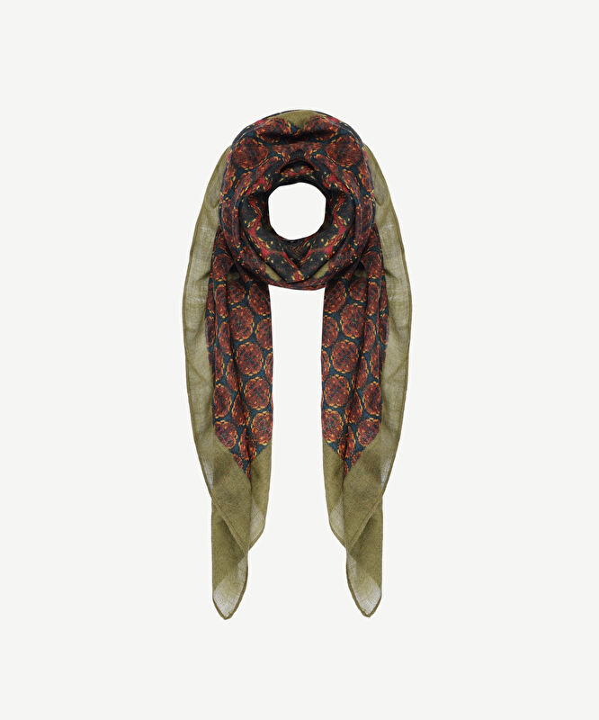 Karışık Desenli Yün Şal