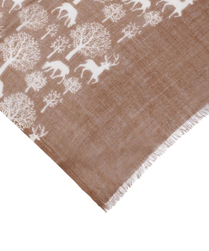 Geyik Desenli Yün Şal