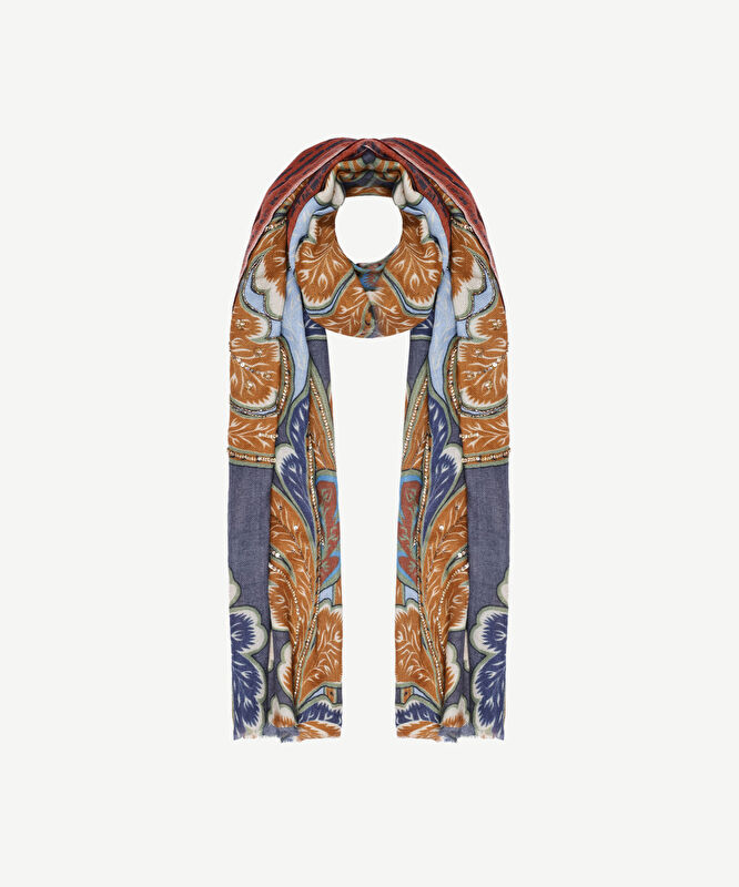 Etnik Desenli Yün Şal