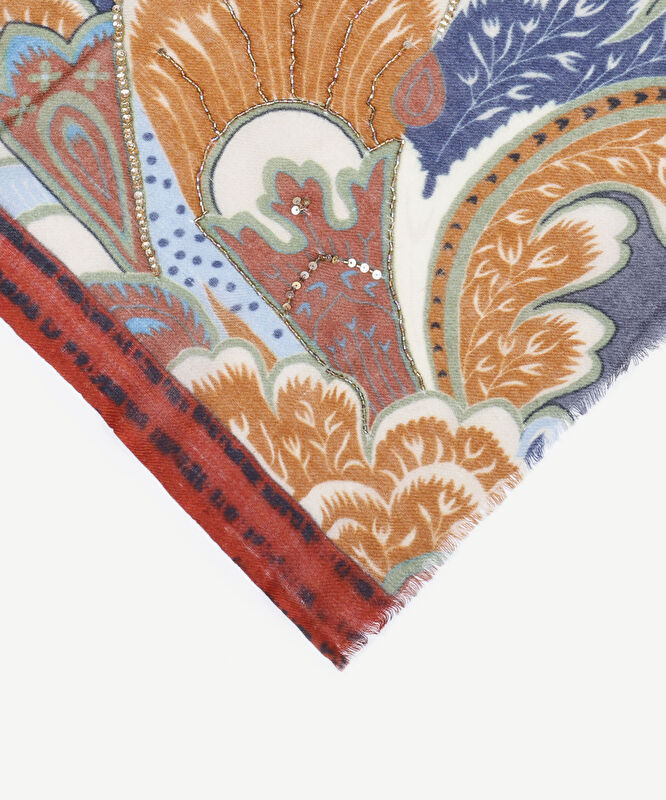 Etnik Desenli Yün Şal