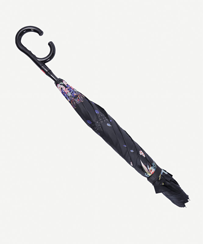 Çiçek Desenli Ters Formlu Şemsiye