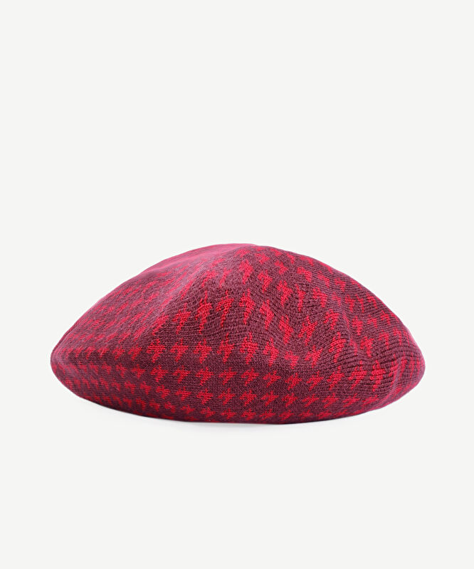 Yün Karışımlı Bordo Fransız Şapkası