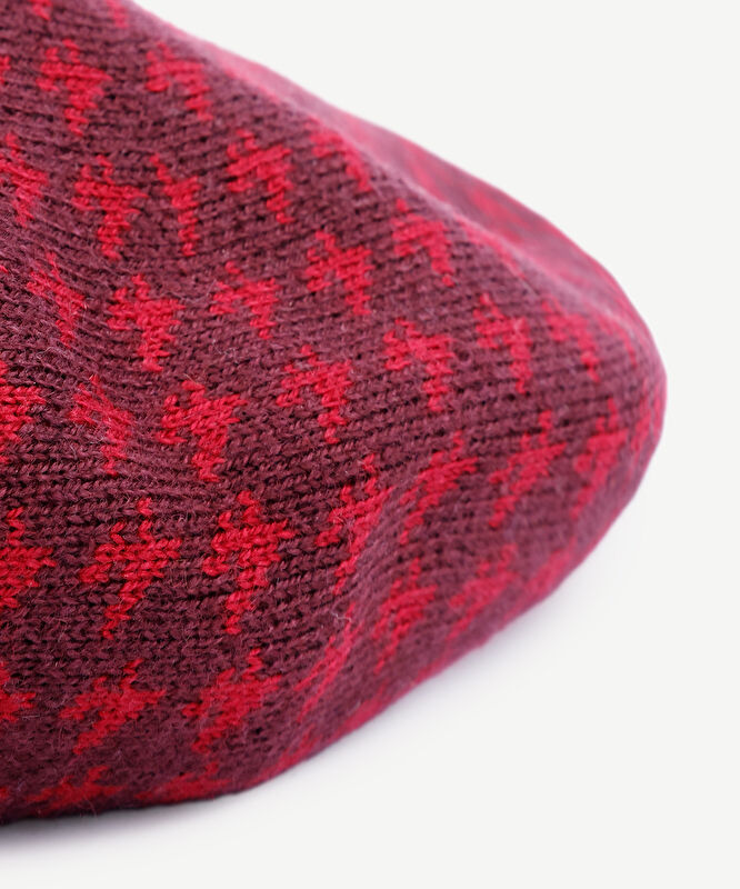 Yün Karışımlı Bordo Fransız Şapkası