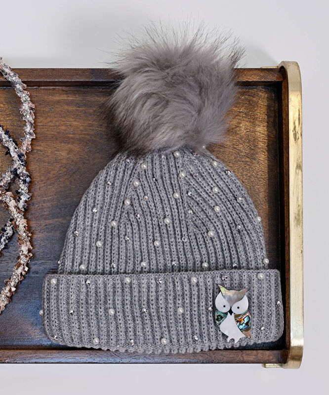 Simli İnci Detaylı Bere