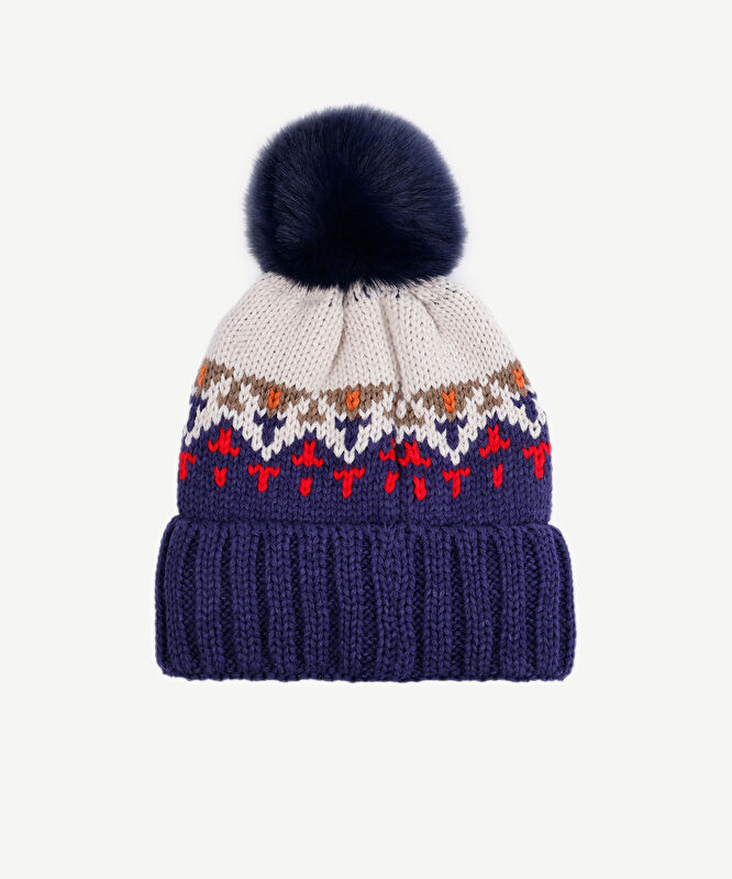 İçi Polarlı Örgülü Desenli Bere