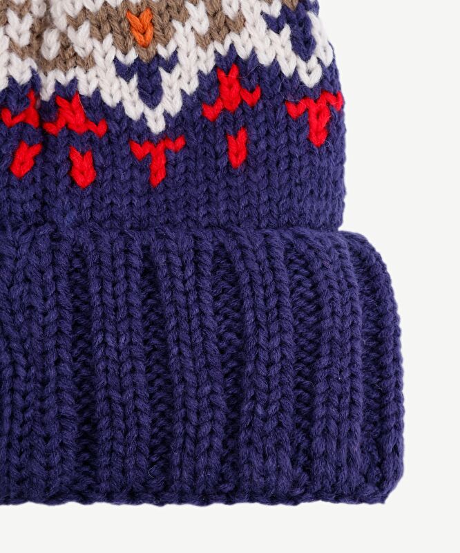 İçi Polarlı Örgülü Desenli Bere