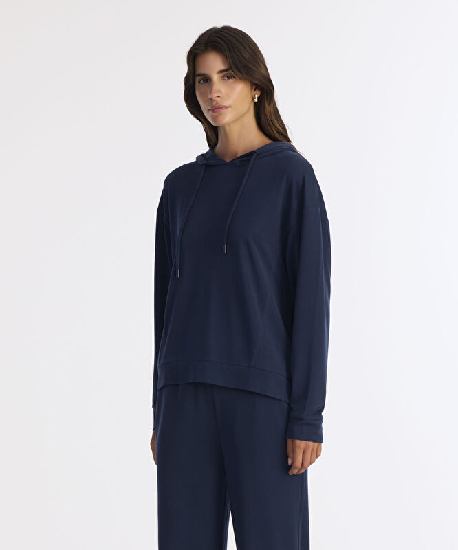 Regular Kapüşonlu Yaka Uzun Kol Sweatshirt
