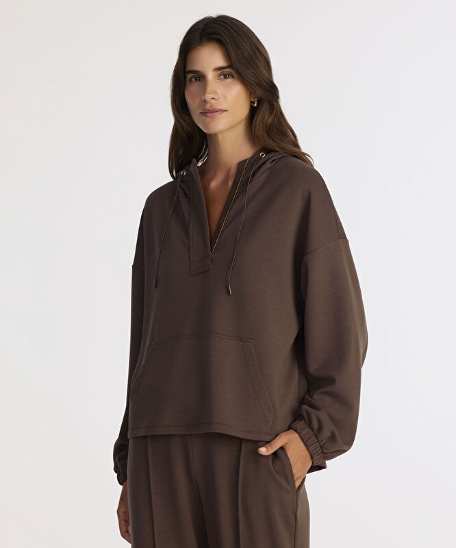 Regular Kapüşonlu Yaka Uzun Kol Sweatshirt