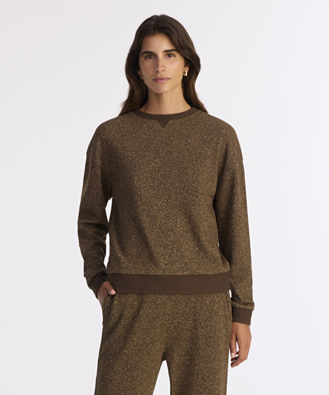 Regular Bisiklet Yaka Uzun Kol Sweatshirt