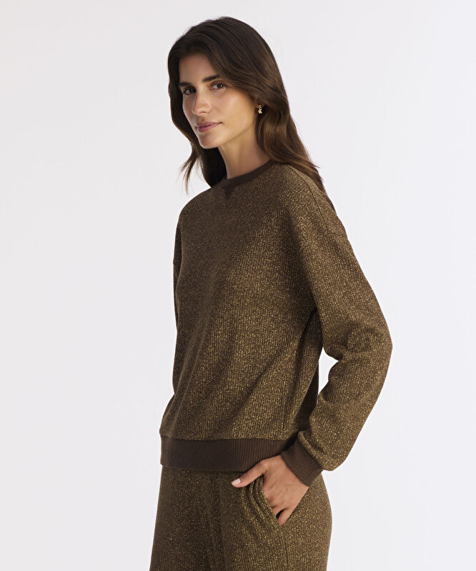 Regular Bisiklet Yaka Uzun Kol Sweatshirt