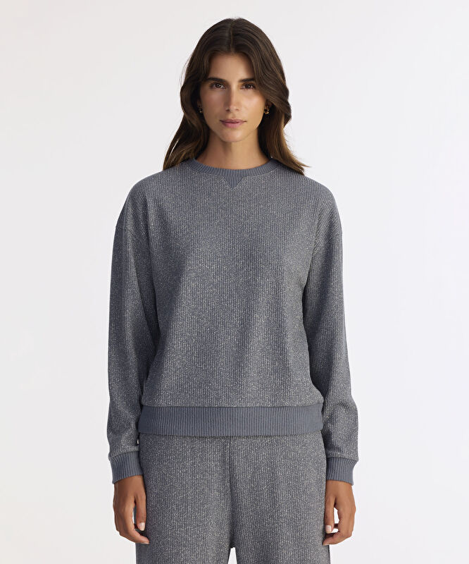 Regular Bisiklet Yaka Uzun Kol Sweatshirt