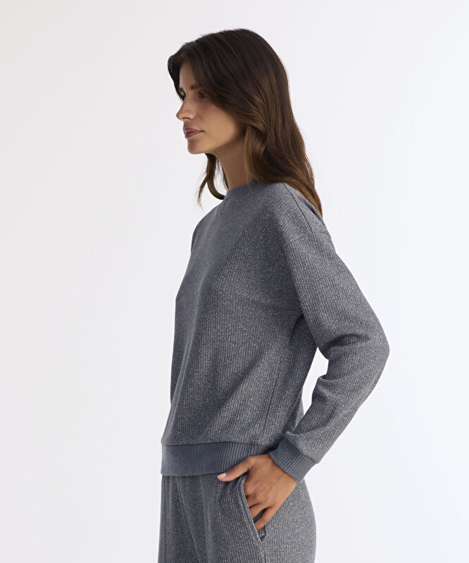Regular Bisiklet Yaka Uzun Kol Sweatshirt