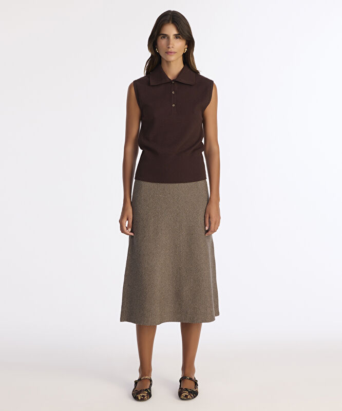 Regular Yarım Balıkçı Yaka Kolsuz Kazak