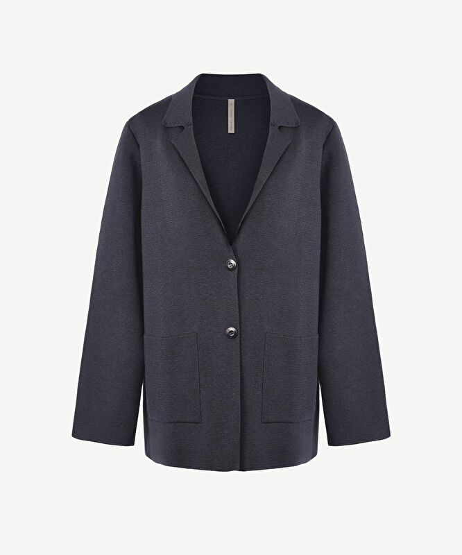 Geniş Ceket Yaka Uzun Kol Hırka