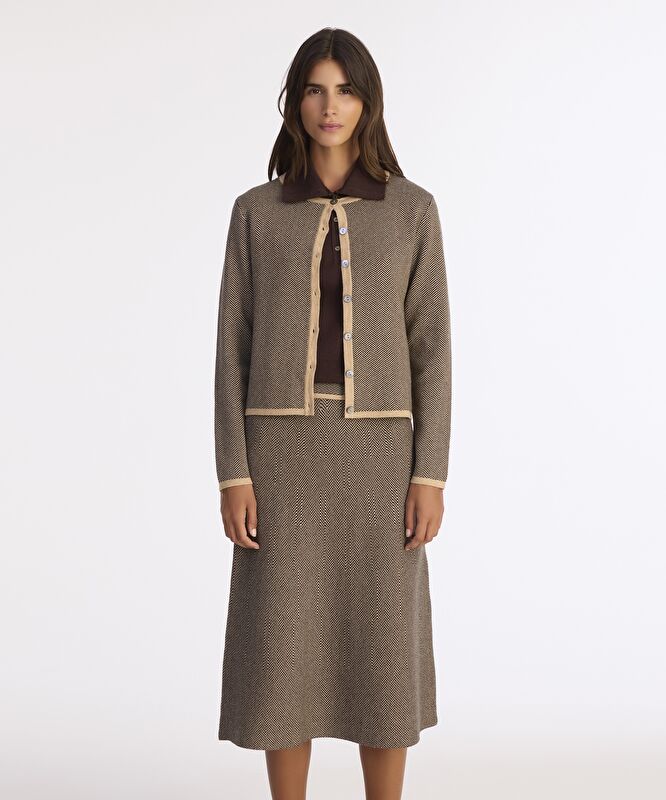 Regular Bisiklet Yaka Uzun Kol Hırka