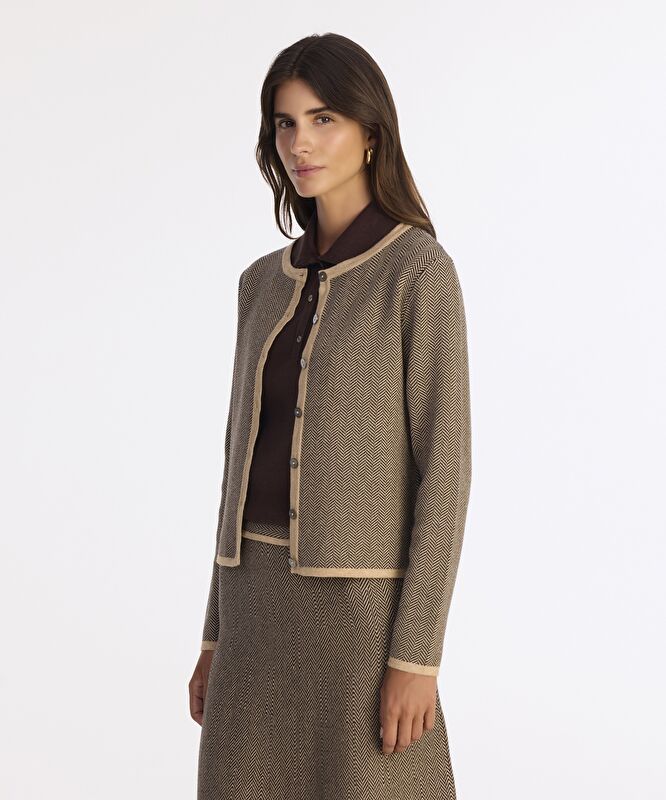 Regular Bisiklet Yaka Uzun Kol Hırka