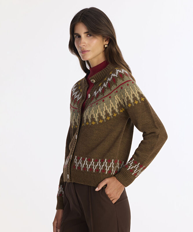 Bisiklet Yaka Uzun Kollu Hırka