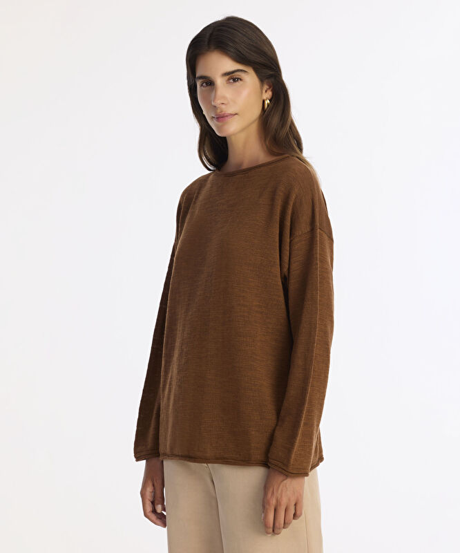 Geniş Yarım Balıkçı Yaka Uzun Kol Kazak