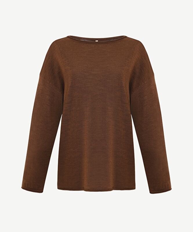 Geniş Yarım Balıkçı Yaka Uzun Kol Kazak