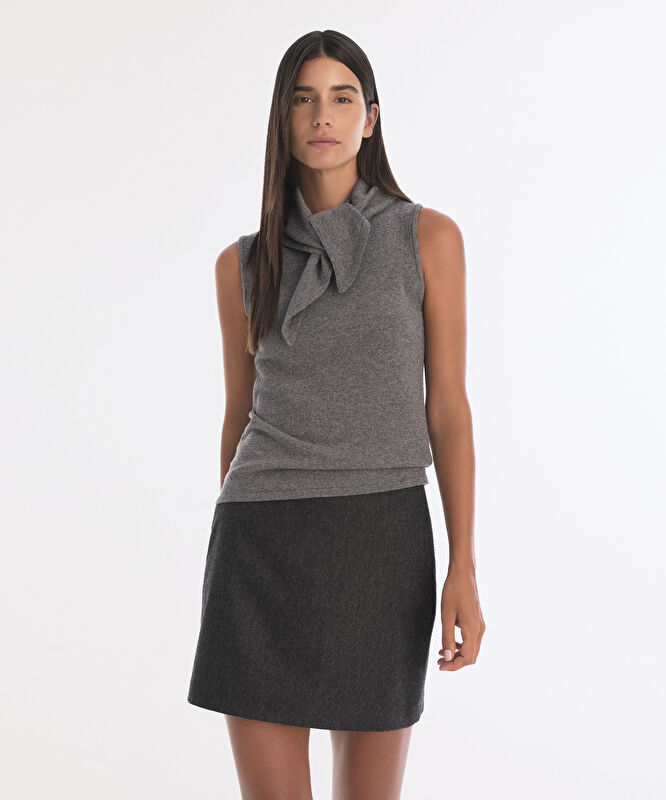 Yün Kaşmir Regular Bisiklet Yaka Kolsuz Kol Kazak