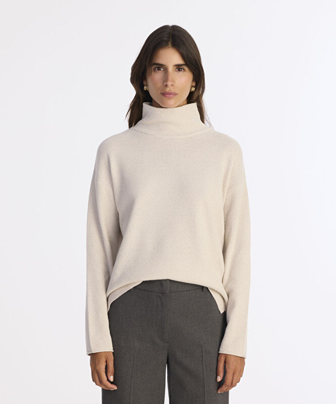 Geniş Balıkçı Yaka Uzun Kol Kazak