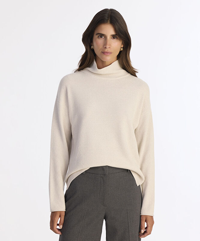 Geniş Balıkçı Yaka Uzun Kol Kazak