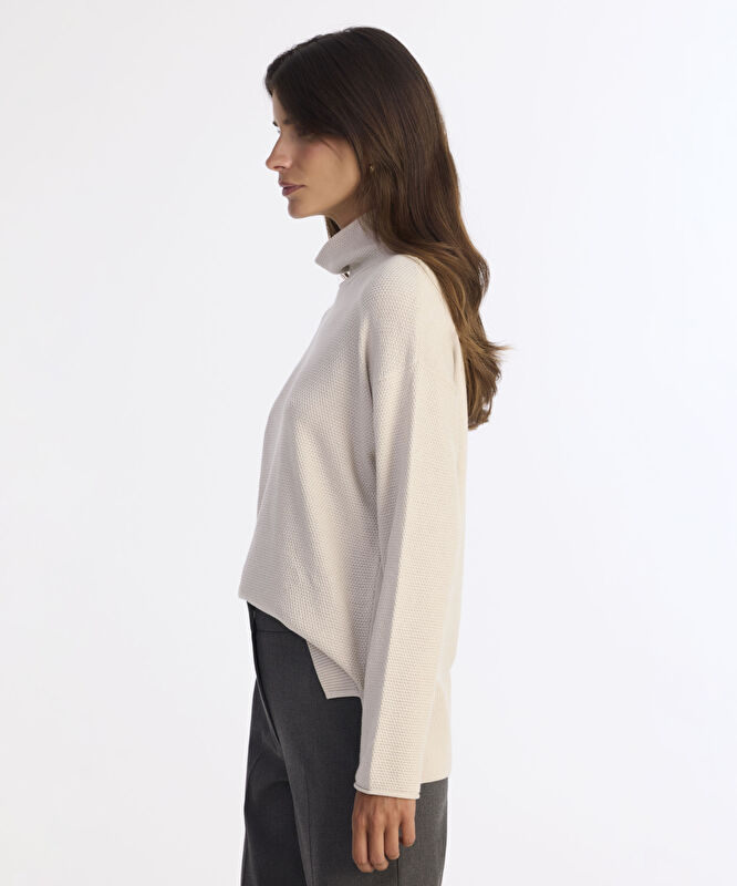 Geniş Balıkçı Yaka Uzun Kol Kazak