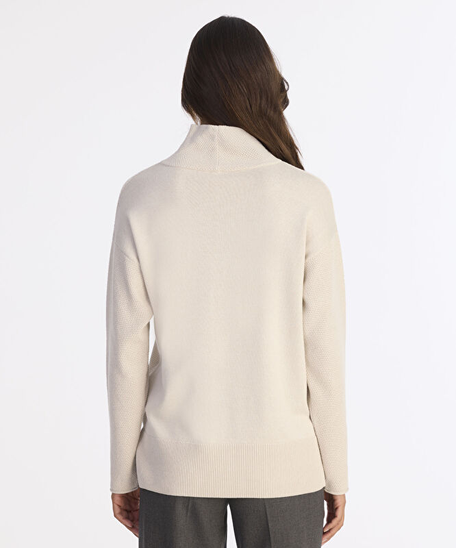 Geniş Balıkçı Yaka Uzun Kol Kazak