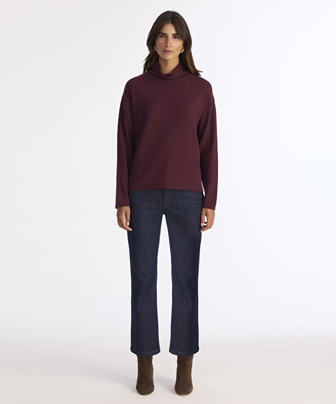 Geniş Balıkçı Yaka Uzun Kol Kazak