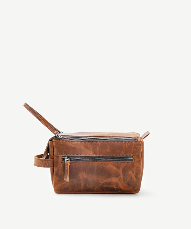 Çift Fermuar Detaylı Tıraş Çantası