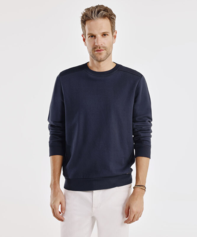 Triko Detaylı Sweatshirt