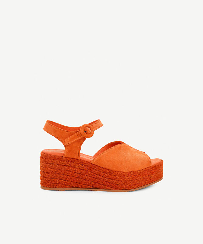 Platform Taban Deri Espadril
