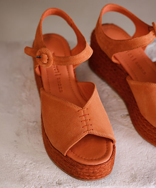 Platform Taban Deri Espadril