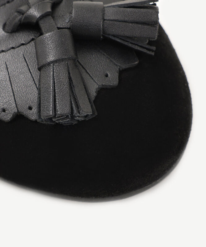 Püskül Detaylı Deri Babet