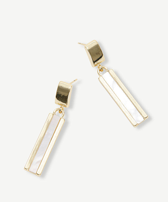 Sedefli Gold Küpe