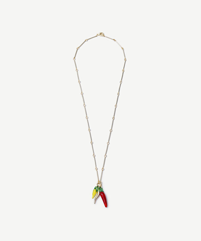 Charm Detaylı Uzun Kolye
